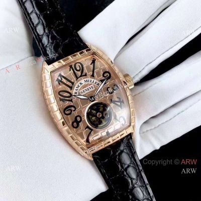 New Replica FM-Franck Muller Rose Gold Tourbillon Watch 40mm